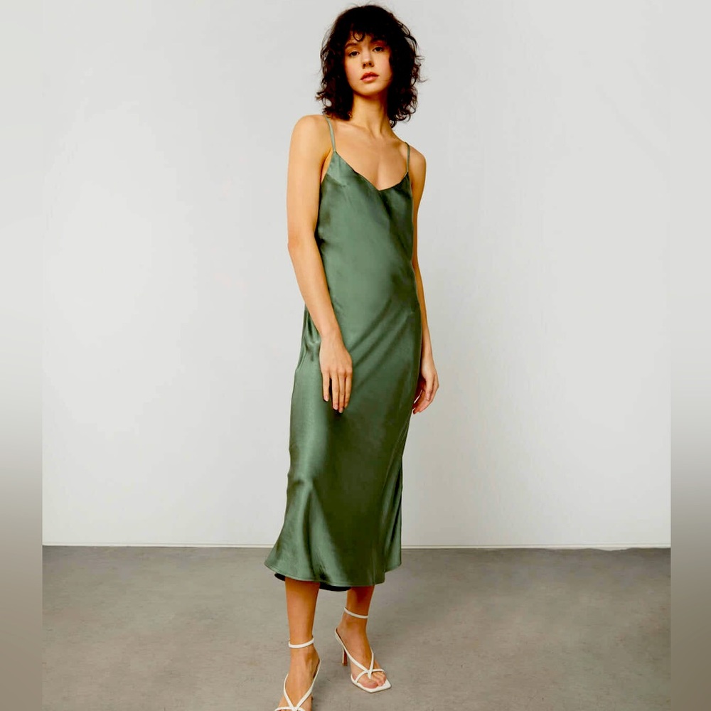 Bias cut spaghetti slip dress